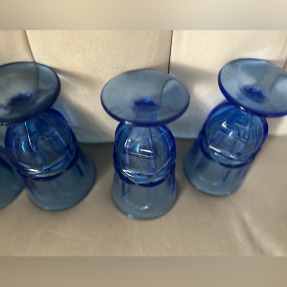 Vintage Fostoria Argus Blue Ice Tea Glasses Set Of 5 Argus Blue (Stem 2770) - Picture 9 of 12